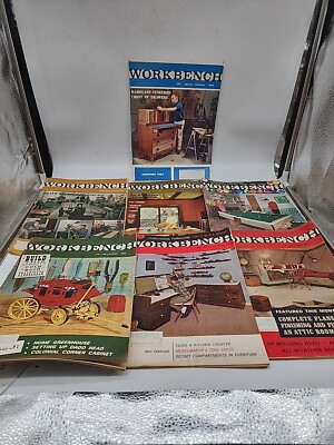 Original Vintage Lot of 7 WORKBENCH Woodworking Magazines, 4-1966, 2-1969,1-1967