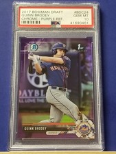 Quinn Brodey - 2017 Bowman Chrome Draft Purple Refractor  PSA 10   #90/250 