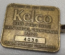 Vintage San Diego California Kelco Kelp Seaweed Metal Drop In Mailbox Keychain