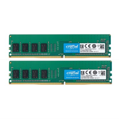 Crucial 8GB 2X 4GB DDR4 2400MHz PC4-19200 Desktop UDIMM Memory Ram