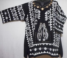 Men women Mud cloth Vintage dashiki Shirt African Blouse Organic Cotton One Size