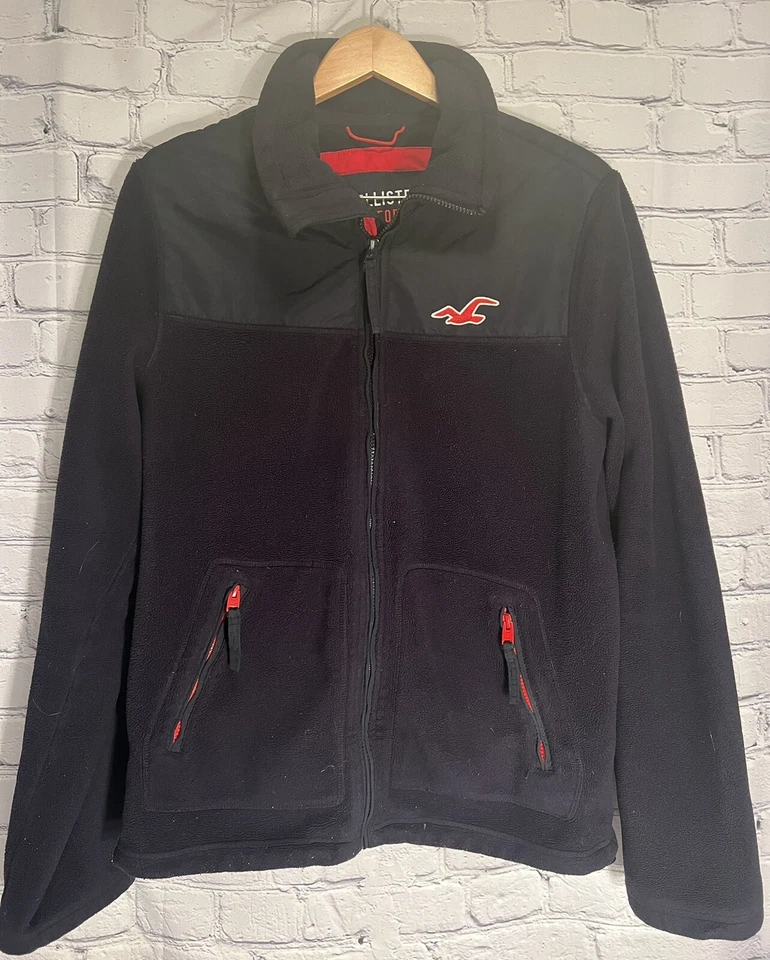 Hollister Black 2 Pocket Zip Front Jacket Coat Boys Extra Large - Image 3 of 4