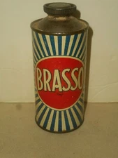 Vintage BRASSO No. 6 Metal Polish Tin Can Reckitt & Colman Ltd England 1940's