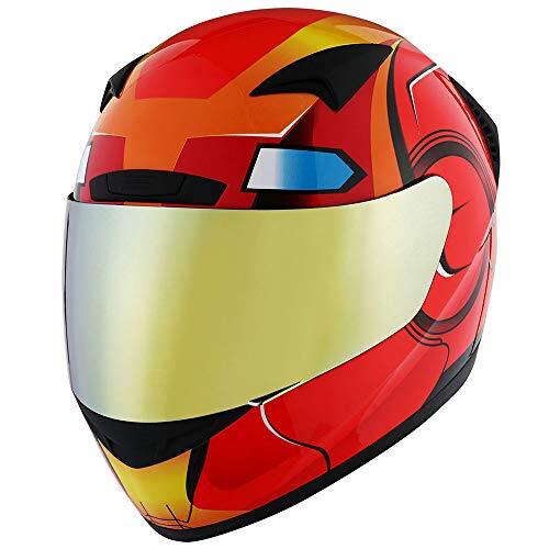 1STORM Motorcycle Bike Full FACE Helmet Booster Iron Red | eBay
