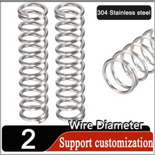 Stainless Compression Spring 2mm Wire Diameter Coil Springs / All Lengths & OD