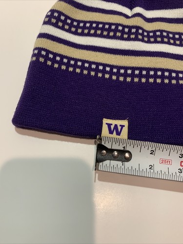 WASHINGTON HUSKIES BEANIE/HAT OSFM CAPTIVATING ADULT UNISEX PURPLE/KHAKI/WHITE - Picture 10 of 10