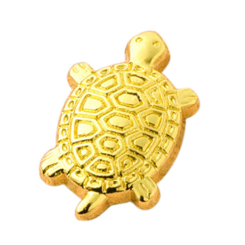 3pc Golden Money Turtle Mini Money Good Luck Turtle Tiny Praying Statue Tortoise - Picture 1 of 12