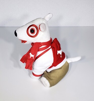 HTF Target Dog Bullseye Stuffed Plush White Shirt Khakis Scarf Backpack 7'' EUC
