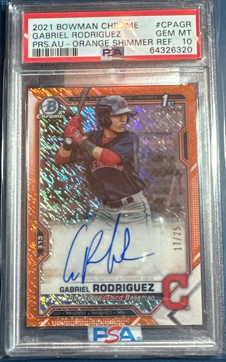 2021 Bowman Chrome Auto Gabriel Rodriguez Orange Shimmer Refractor 