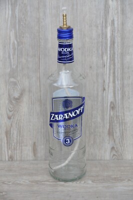 Gartenfackel / Öllampe   UP Recycling ''Zaranoff Wodka'' Flasche