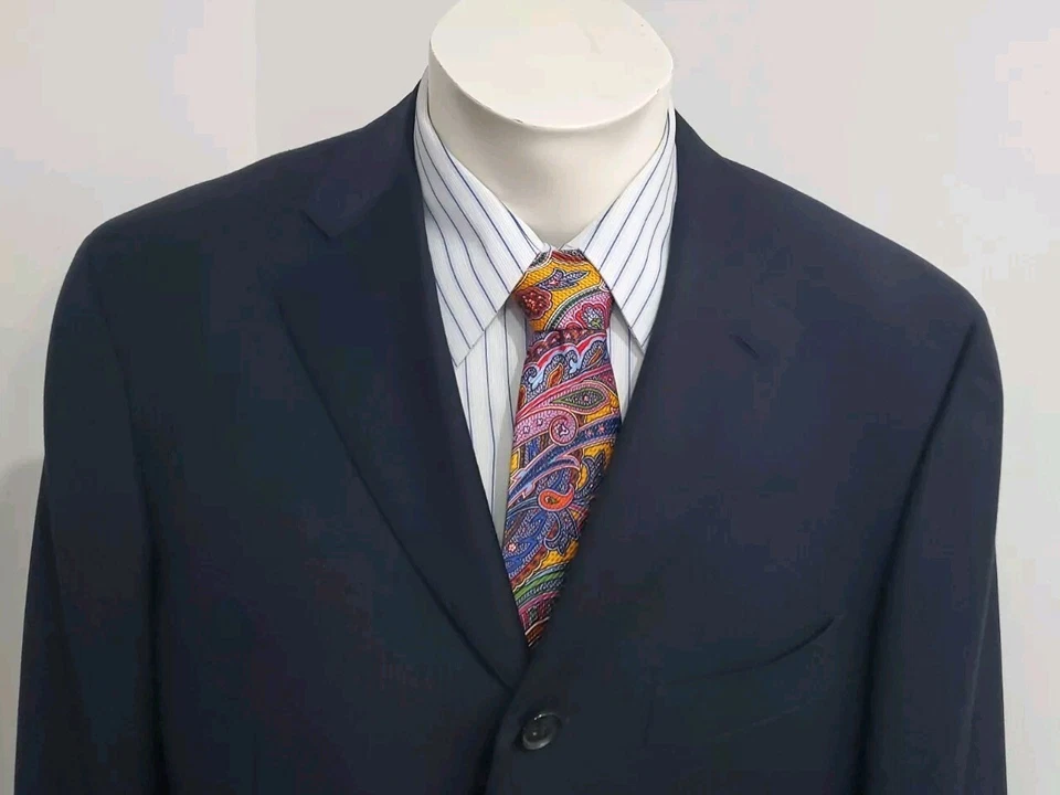 Isaia Gianluca Hombre Blazer Negro 40 Tres Botones Super 150's Lana Abrigo Deportivo Foto 2 de 4