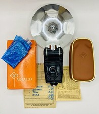 Agfa Agfalux Pocket Flash Unit w/ Box, Leather Pouch, Documents,  Flash Shield