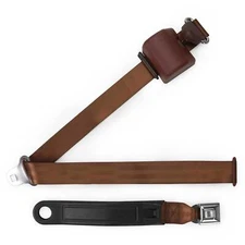 RetroBelt Brown Push Button Shoulder Belt - Bucket Seat