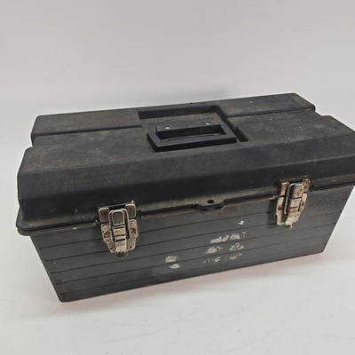 #ad #ad Vintage Contico Tuff Box 19quot; Inch w Tray Utility Tool Box Black amp; Gray Lockable $25.88