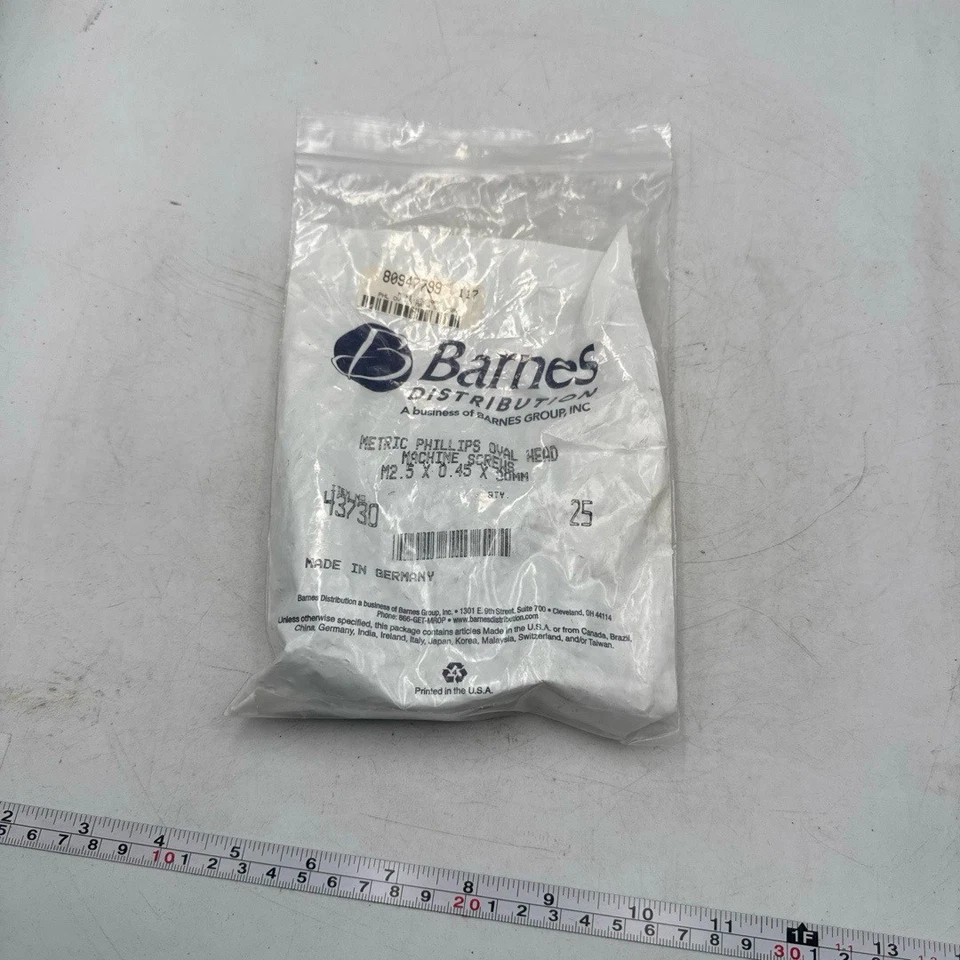 Tornillos para máquina de distribución Barnes M2,5x0,45x30 mm 43730 Phillips paquete de 25 Foto 3 de 4