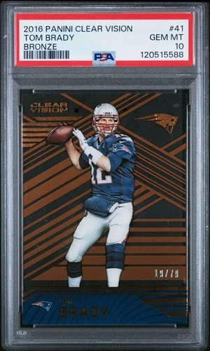 2016 Panini Clear Vision Bronze #41 Tom Brady Patriots 19/79 PSA 10, Pop 2