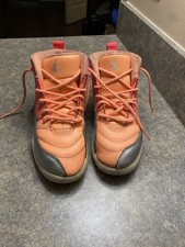 Jordan Air Jordan 12 Mid Top Sneaker Pink/Silver Leather Kids 2.5Y 510816-601