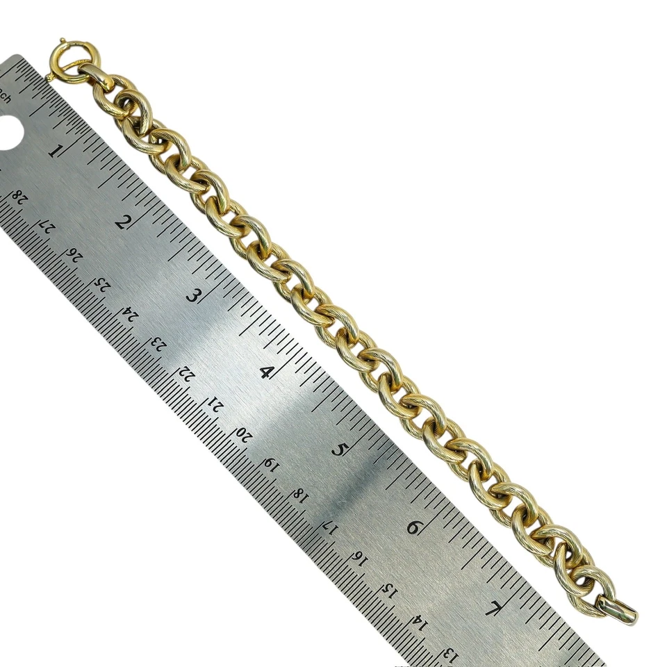 Brazalete de cadena de eslabones texturizados tono dorado Napier de colección temprana de los años 50 Foto 4 de 4