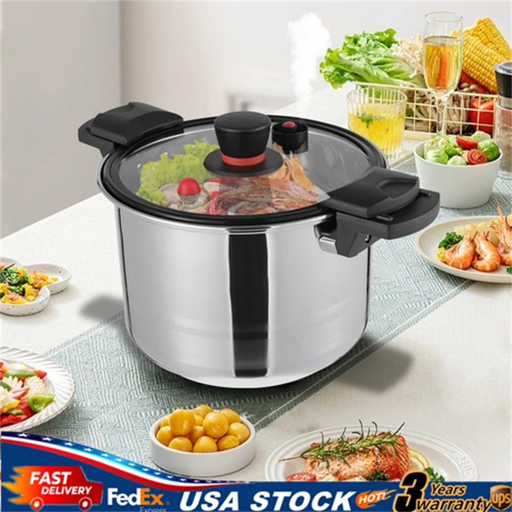 Pressure Pot, Pressure Cooker, 201 Stainless Steel Pressure Pot US NEW