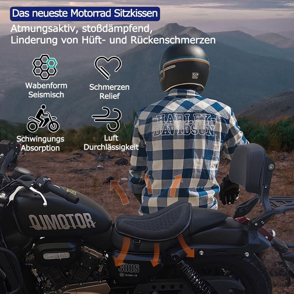 Motorrad Sitzkissen EVA Schaumstoff - Atmungsaktiv & Rutschfest Für Lange Touren