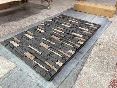Hausvita Faux Stone Wall Siding Panel, PU Stone Veneer Exterior, 46.46'' x 13''