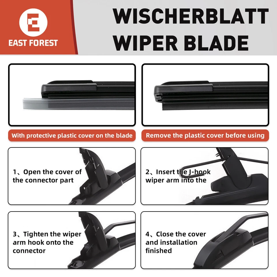 Windshield Wiper Blades Pair 28"+14" All Season For Toyota PRIUS C 2012-2019 — 第 3/4 张图片