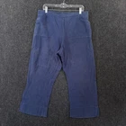 Soft Surroundings Pants Women's XL Petite Blue Cotton Wide Leg Pull On Lounge