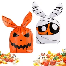 100 PCS Halloween Treat Bags Candy Bags, Kids Trick or Treat Bags Goodie Bags...