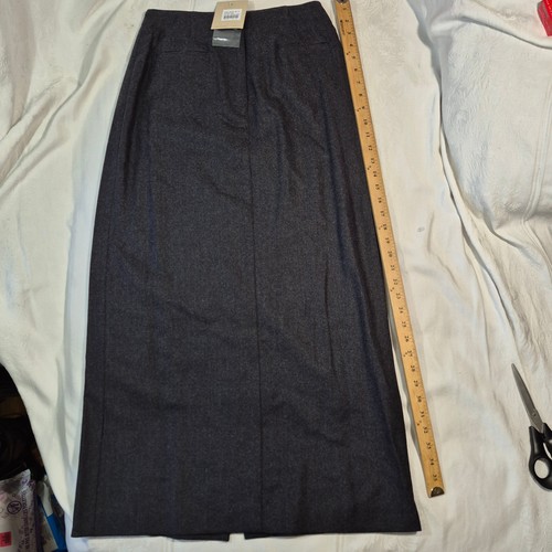 Jupe longue vintage neuve avec étiquette J Jill 100% laine gris anthracite stock mort années 90 MADE IN USA - Photo 1/12