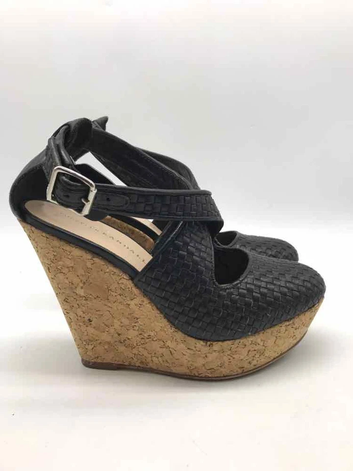 Sandalias de cuña Loeffler Randall negras talla 7,5 usadas Foto 4 de 4