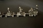 DISNEY MINIATURE 8 CAR PEWTER TRAIN W/ MICKEY MINNIE GOOFY DONALD PLUTO — photo 2