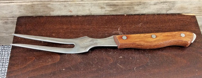 Maxam Steel Meat BBQ Fork Full Tang Wood Handle 11'' Vintage Japan