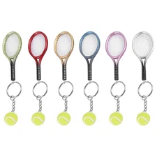 6Pcs  Tennis Racket  Keychain Pendant Bag Accessories for Bag Sport8155