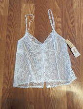Vintage 1970s Yves Saint Laurent YSL Lingerie Lace Camisole Cami White NWT NOS