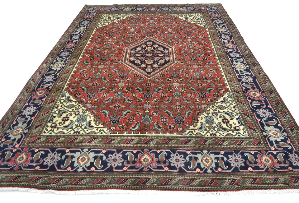 Винтажный ручной работы восточный ковер 7 x 10 футов геометрический классический декор спальни ковер - Изображение 2 из 4