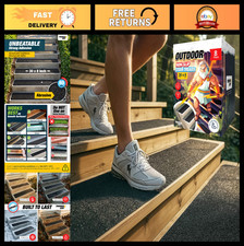 Non-Slip Outdoor Stair Treads 30"x8" - 8-Pack Weather Resistant Grip Tape - Anti