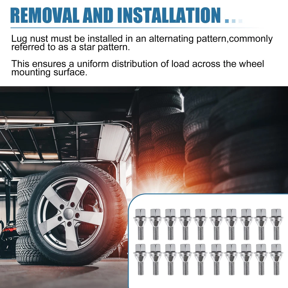 20 Stück Radschrauben ersetzen Nr. 6511051AA für Jeep Compass 2.4L 2017-2023 - Bild 3 von 4