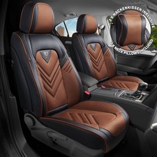 Schonbezüge Sitzbezüge für VW Touareg 1 Bj 2002-10 in Schwarz/Braun SL2