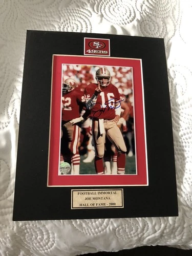 Joe Montana Signed 5x7 Photo In a 8x10 Matt. HOF. COA. 49ers