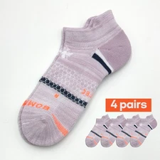 4 Pair BOMBAS Cotton honeycomb athletic Ankle Socks Women's Size Med 8-10.5 Pink