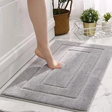 Gray Bathroom Rugs, Bath Mats for Bathroom Non-Slip, Super Soft and Water Absorb
