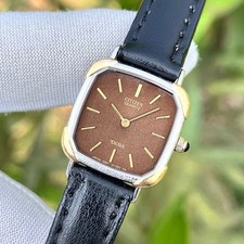 Rare Vintage Citizen Excela Square Sunburst Japan Lady Quartz Watch 1000-107977