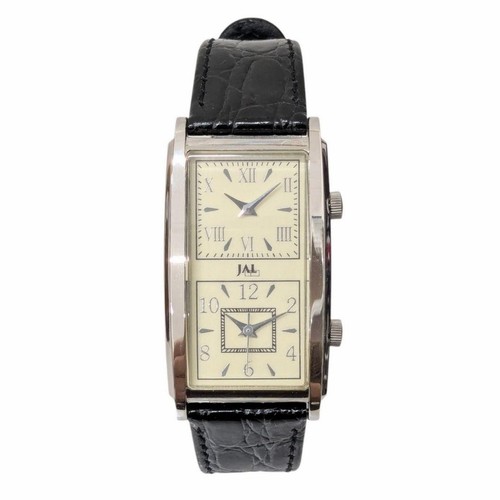 Dual Time Jal Watch Double Face Square Japan Airlines