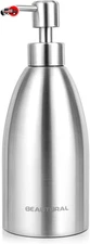 BEAUTURAL Stainless Steel Countertop Soap Dispenser 15.2 Oz, Rust-Proof Liquid
