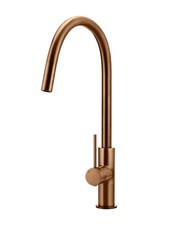 Meir Round Piccola Pull Out Gooseneck Kitchen Mixer Tap Lustre Bronze MK17-PVDBZ