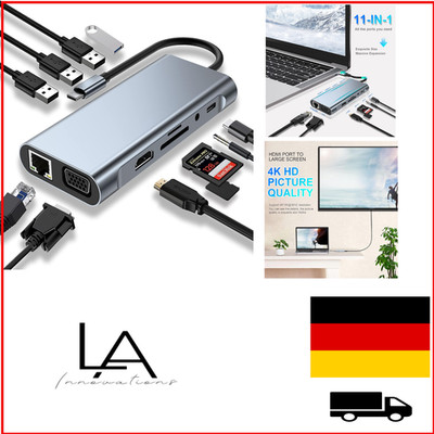 USB-C Dock mit 4K-HDMI | 11-in-1 Adapter | SD/TF-Leser