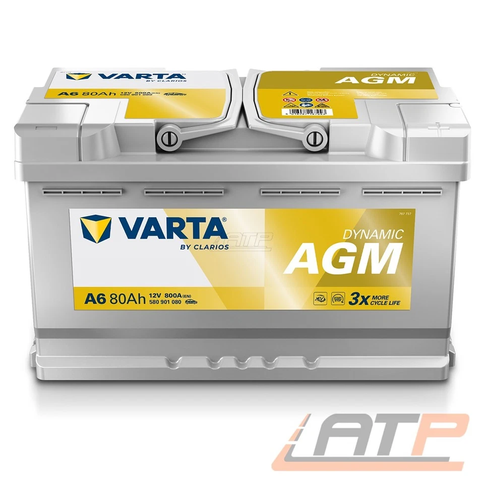 VARTA AUTOBATTERIE 12V 80Ah STARTER 800A STARTER A6 + 10g BATTERIE-POL-FETT - Bild 2 von 4