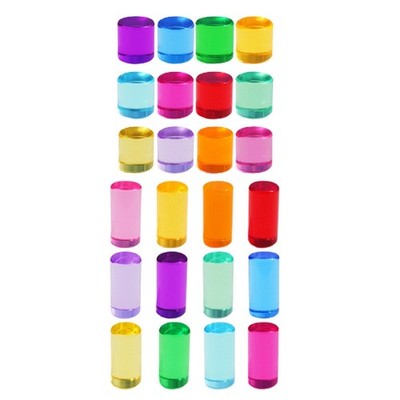 8 Pieces Rainbow Building Blocks Set Kids Rainbow Acrylic Gemstone Cylinders