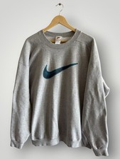 Vintage Nike Gray Big Swoosh Crewneck Sweatshirt