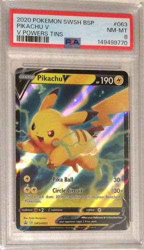 Pikachu V graded PSA 8 for sale on eBay